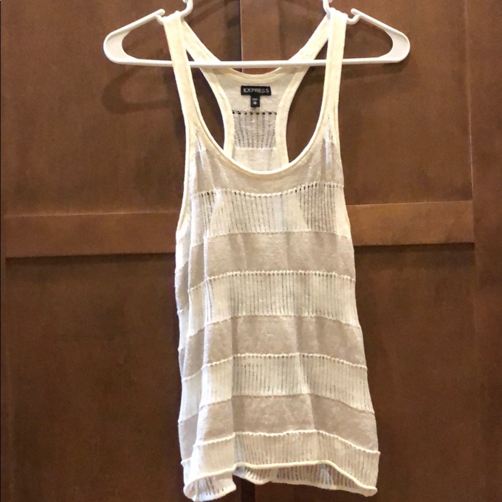 See through and sparkle tank top
